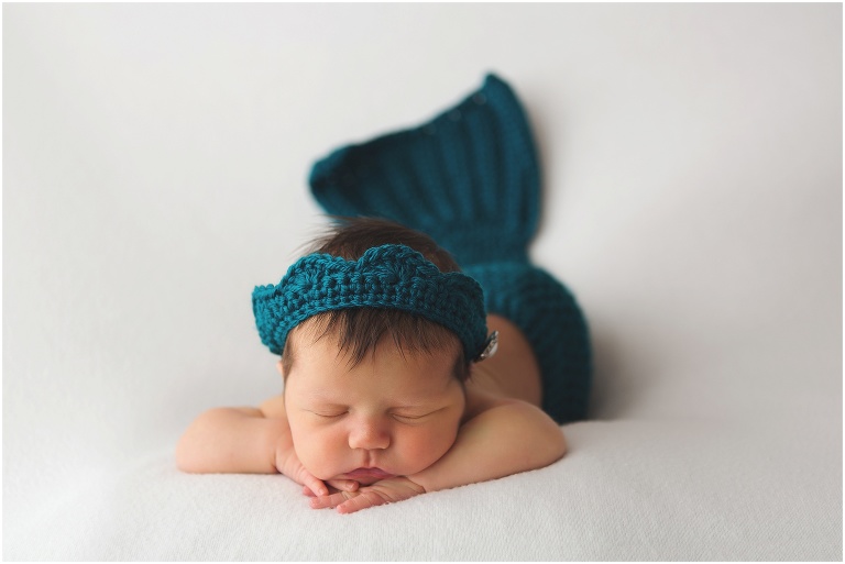 newborn baby in mermaid outfit. Hampton Roads