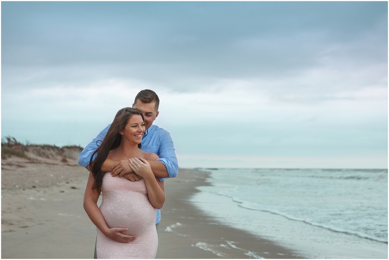 Beach maternity photo in Virginia Beach